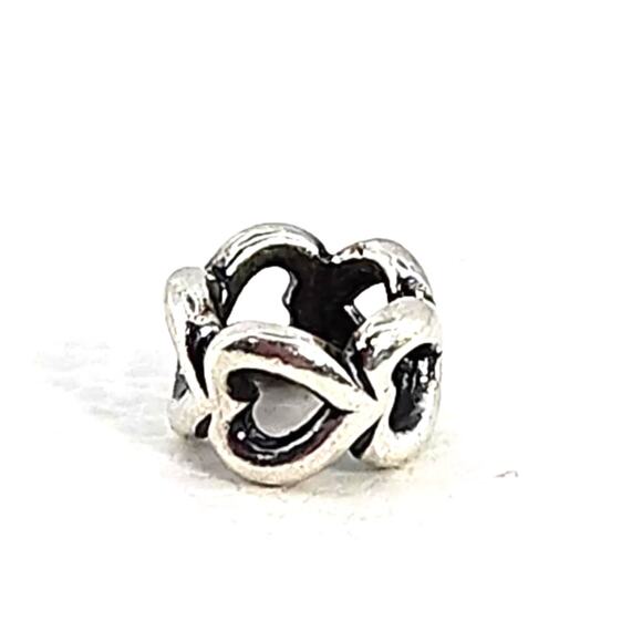 PANDORA Retired Sterling Silver Open Heart Spacer - 790454 - Picture 3 of 4